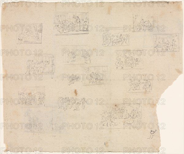 Compositional Sketches after Raphael and other artists, c. 1800. Creator: Unknown.