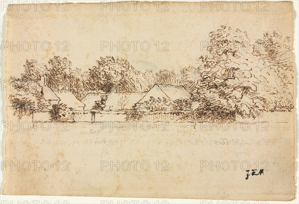 Cottages, 1870-1871. Creator: Jean-François Millet (French, 1814-1875).