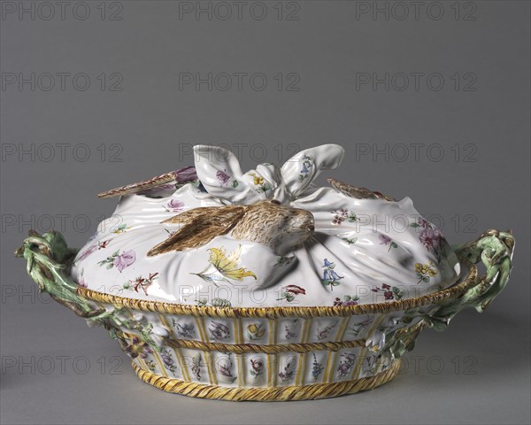 Covered Tureen in the Form of a Basket of Game, c. 1755. Creator: Sceaux Factory (French, active 1748-66).