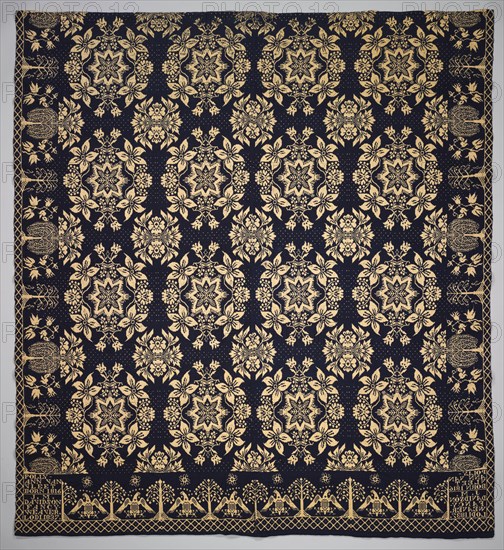 Coverlet, 1837. Creator: J.M. Davidson (American).