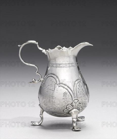 Cream Jug, 1740-1750. Creator: Jacob Hurd (American, 1702-1758).