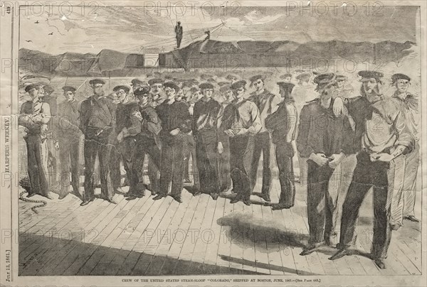 Crew of the United States Steam-Sloop "Colorado," Shipped at Boston, June 1861, 1861. Creator: Winslow Homer (American, 1836-1910).
