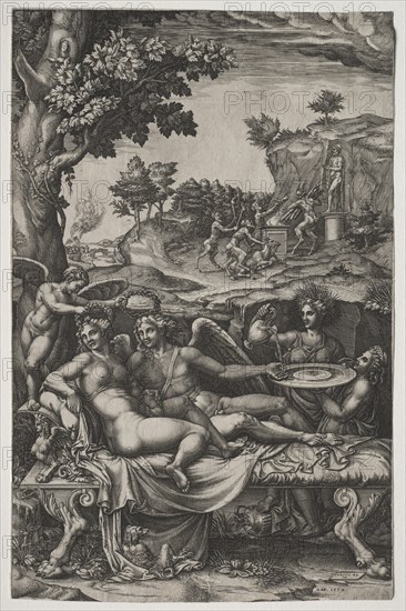 Cupid and Psyche, 1574. Creator: Giorgio Ghisi (Italian, 1520-1582).