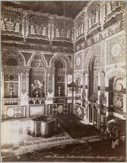 Damas. Intérieur de Maison. Consul Anglais (Syrie), between 1867 and 1899. Creator: Félix Bonfils (French, 1831-1885).