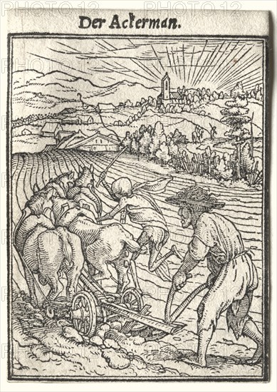 Dance of Death: The Ploughman. Creator: Hans Holbein (German, 1497/98-1543).