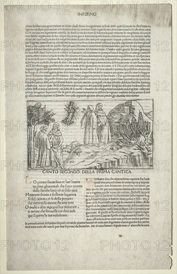 Dante and Virgil with the Vision of Beatrice, c. 1481-1485. Creator: Baccio Baldini (Italian, c. 1436-1487), attributed to.