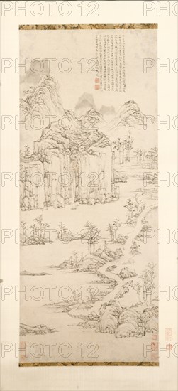 Daoist Retreat in Mountain and Stream (Landscape after Ni Zan [1301-1374]), 1567. Creator: Lu Zhi (Chinese, 1496-1576).
