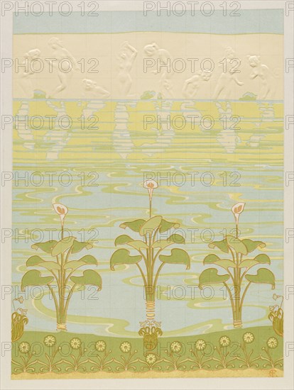 Decoration in Enameled Tiles for Bathroom, 1898. Creator: Félix Albert Anthyme Aubert (French, 1866-1940); Alexandre-Louis-Marie Charpentier (French, 1856-1909), and.