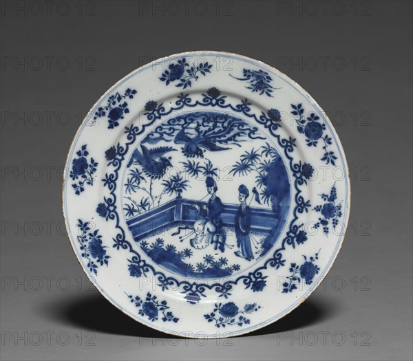 Delft Plate, c. 1690-1700. Creator: Adriaen Kocks (Dutch, active 1686-1701), attributed to.