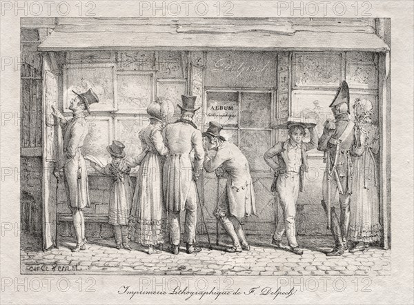 Delpech Lithographic Print Shop, c. 1818. Creator: Carle Vernet (French, 1758-1836).
