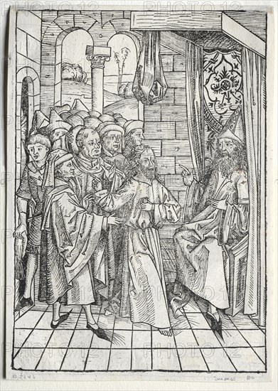 Der Schatzbehalter: Christ before Caiaphas (verso), 1491. Creator: Michael Wolgemut (German, 1434-1519).