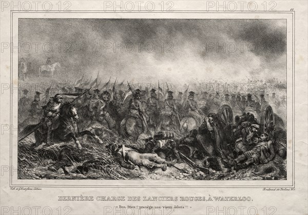 Dernière Charge des Lanciers Rouges à Waterloo. Creator: Auguste Raffet (French, 1804-1860).