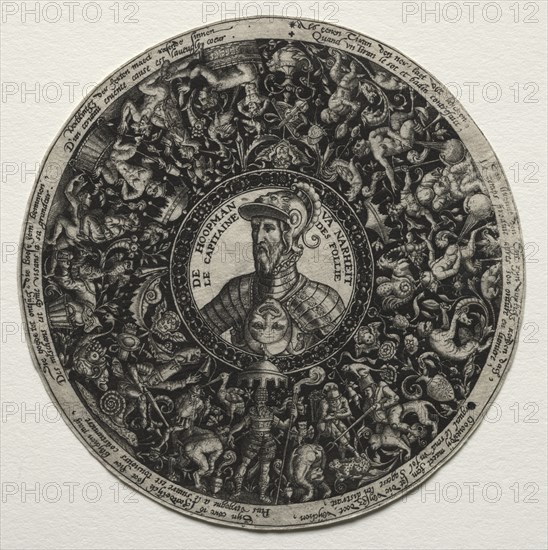 Design for a dish with medallions, c. 1558. Creator: Theodor de Bry (Flemish, 1528-1598).