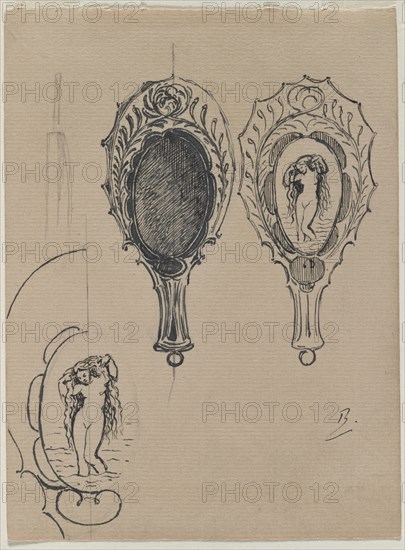 Design for a Hand Mirror, c. 1900-1902. Creator: Félix Bracquemond (French, 1833-1914).