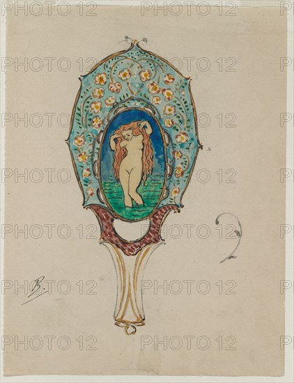 Design for a Hand Mirror, c. 1900-1902. Creator: Félix Bracquemond (French, 1833-1914).