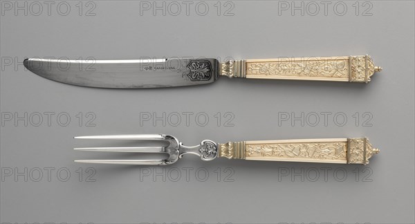Dessert Knife and Fork , c. 1880. Creator: Maison Cardeilhac (French).