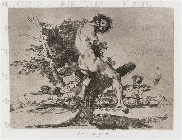 Disasters of War: Pl. 37, This is worse , 1810-1813. Creator: Francisco de Goya (Spanish, 1746-1828); Real Academia.