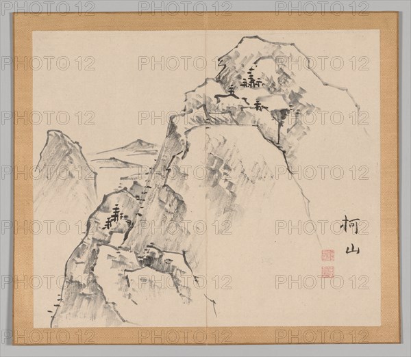 Double Album of Landscape Studies after Ikeno Taiga, Volume 1 (leaf 27), 18th century. Creator: Aoki Shukuya (Japanese, 1789).