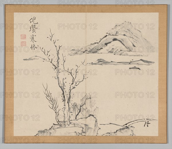 Double Album of Landscape Studies after Ikeno Taiga, Volume 2 (leaf 11), 18th century. Creator: Aoki Shukuya (Japanese, 1789).