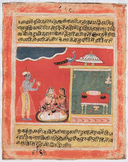 Double sided leaf from a Rasikapriya series, c. 1640. Creator: Unknown.