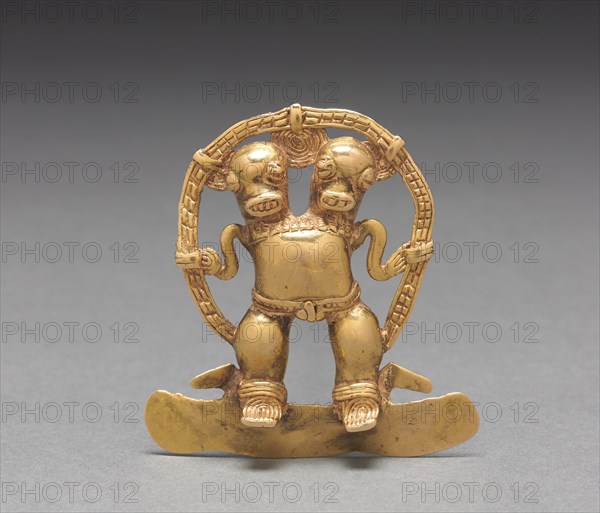 Double-Headed Figure Pendant, c. 700-1550. Creator: Unknown.