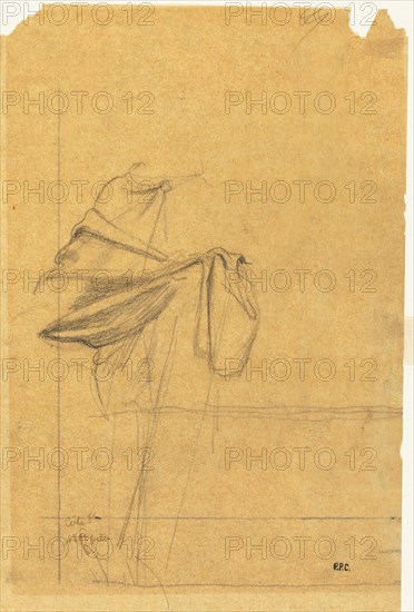 Drapery Study, second half 1800s. Creator: Pierre Puvis de Chavannes (French, 1824-1898).