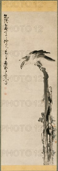 Eagle on a Tree Trunk, 1755. Creator: Huang Shen (Chinese, 1687-1772).