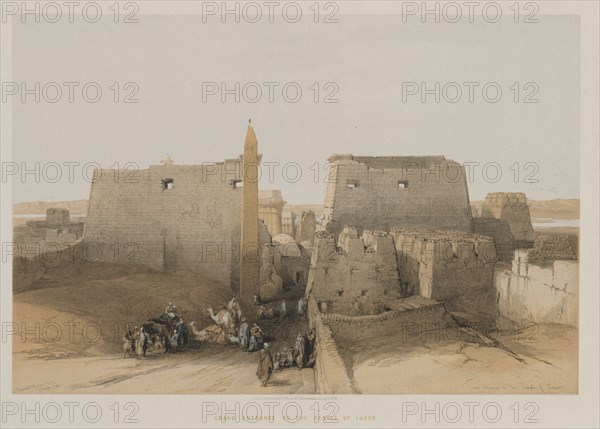 Egypt and Nubia, Volume II: Grand Entrance to the Temple of Luxor, 1848. Creator: Louis Haghe (British, 1806-1885); F.G.Moon, 20 Threadneedle Street, London.