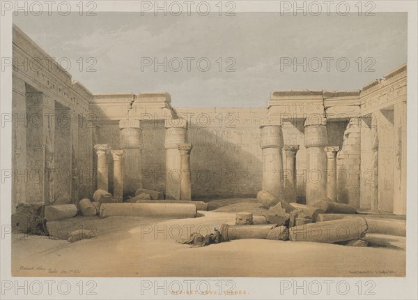 Egypt and Nubia, Volume II: Medinet Abou, Thebes, 1847. Creator: Louis Haghe (British, 1806-1885); F.G.Moon, 20 Threadneedle Street, London.