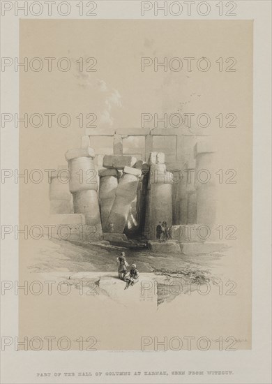 Egypt and Nubia, Volume II: Part of the Hall of Columns at Karnak, Thebes, 1847. Creator: Louis Haghe (British, 1806-1885); F.G.Moon, 20 Threadneedle Street, London.