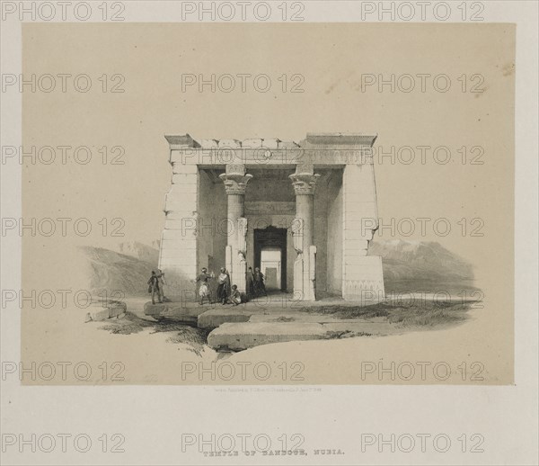 Egypt and Nubia, Volume II: Temple of Dandour, Nubia, 1848. Creator: Louis Haghe (British, 1806-1885); F.G.Moon, 20 Threadneedle Street, London.