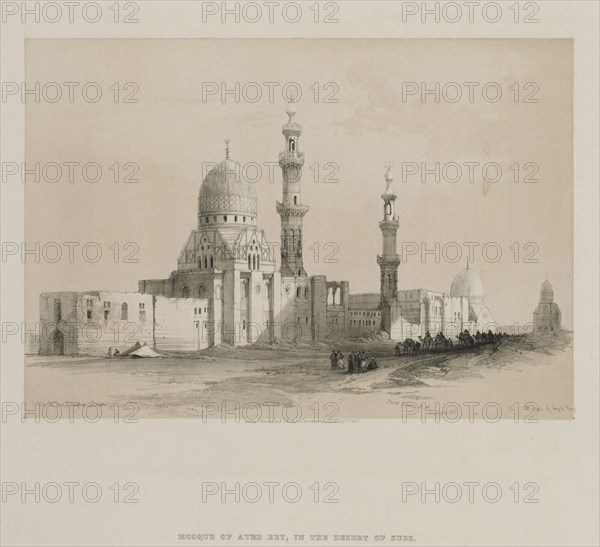 Egypt and Nubia, Volume III: Tombs of the Caliphs-Cairo. Mosque of Ayed Be[y], 1849. Creator: Louis Haghe (British, 1806-1885); F.G.Moon, 20 Threadneedle Street, London.