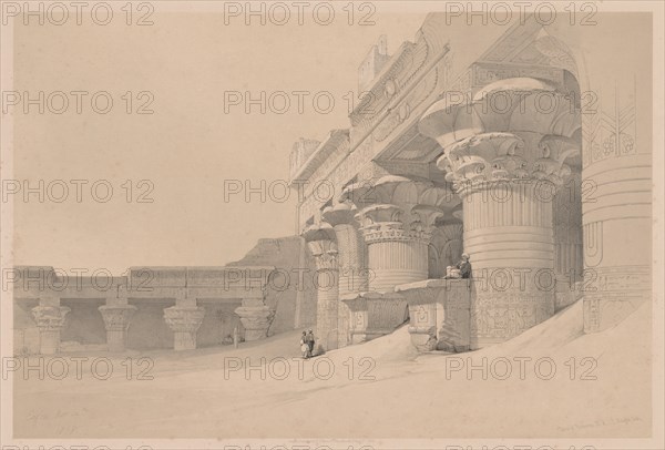 Egypt and Nubia: Volume I - No. 10, Edfou, 1838. Creator: Louis Haghe (British, 1806-1885).