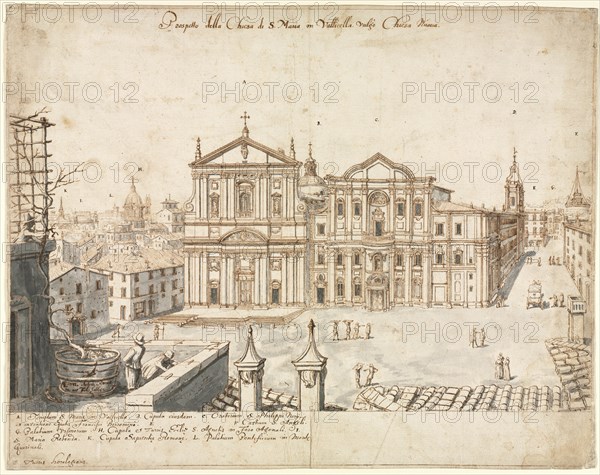 Eighteen Views of Rome: The Church of Santa Maria in Vallicella, 1665. Creator: Lievin Cruyl (Flemish, c. 1640-c. 1720).