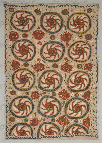 Embroidered Cover or Curtain, 17th-18th century. Creator: Unknown.