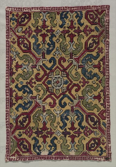 Embroidered Cushion Cover, 17th-18th century. Creator: Unknown.