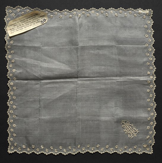 Embroidered Handkerchief, late 19th century. Creator: Unknown.