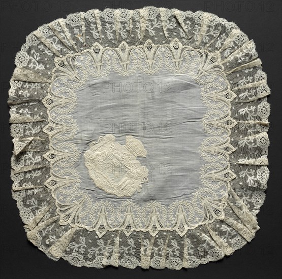 Embroidered Handkerchief, second half of 19th century. Creator: Unknown.