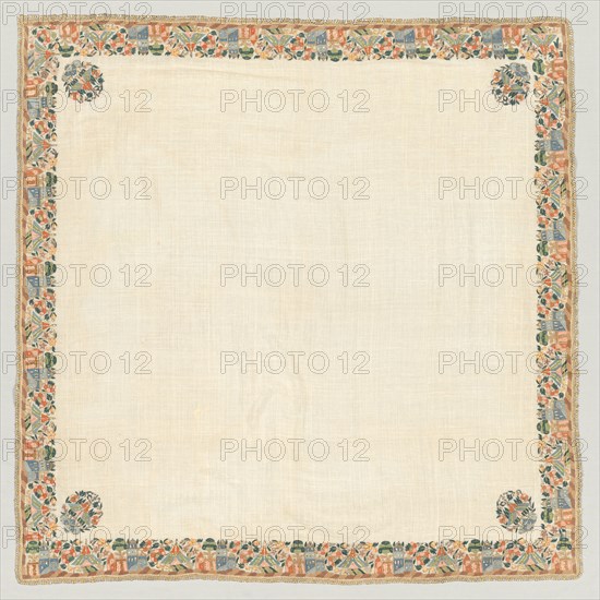 Embroidered head scarf, 1800s. Creator: Unknown.