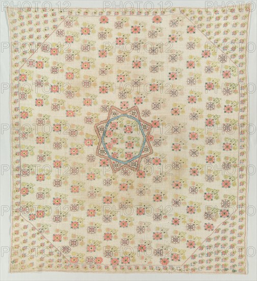 Embroidered Square, 19th century. Creator: Unknown.