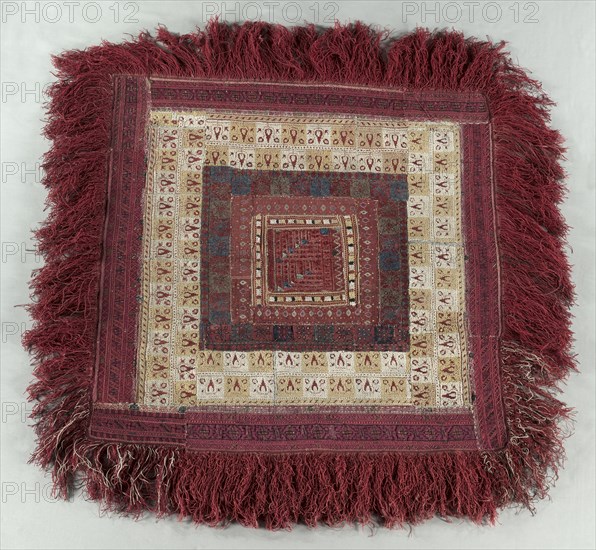 Embroidered Square, 1800s. Creator: Unknown.