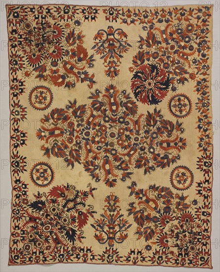 Embroidered Square, 1800s. Creator: Unknown.