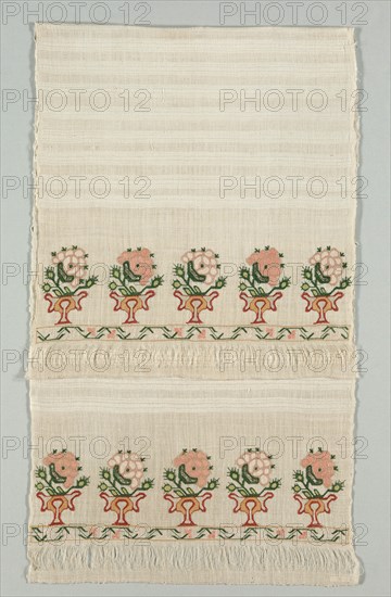 Embroidered Towel, 19th century. Creator: Unknown.