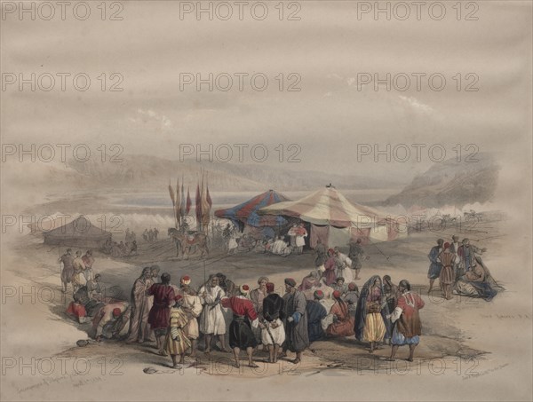 Encampment of Pilgrims, Jericho, 1839. Creator: David Roberts (British, 1796-1864).