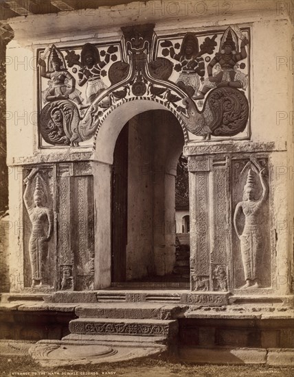 Entrance to the Nata Dewale Grounds, Kandy, c. 1880. Creator: Scowen & Co. (British, active Ceylon, 1876-1895).