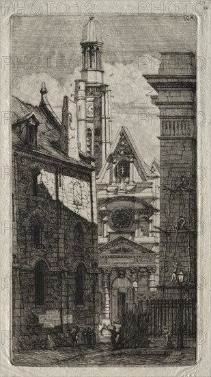 Etchings of Paris: Church of St. Stephen of the Mount, 1852. Creator: Charles Meryon (French, 1821-1868).