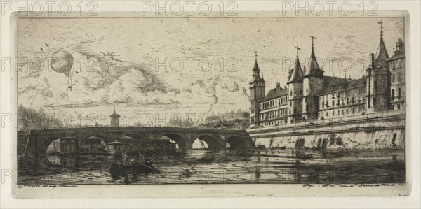 Etchings of Paris: The Exchange Bridge, 1854. Creator: Charles Meryon (French, 1821-1868).