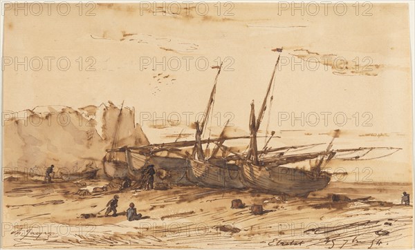 Étretat, 1854. Creator: Charles-Émile Jacque (French, 1813-1894).