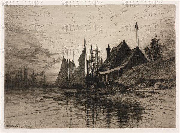 Evening, New York Harbor, 1884. Creator: Henry Farrer (American, 1843-1903).