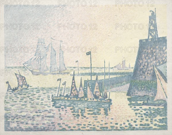 Evening, The Jetty at Vlissingen, 1898. Creator: Paul Signac (French, 1863-1935).